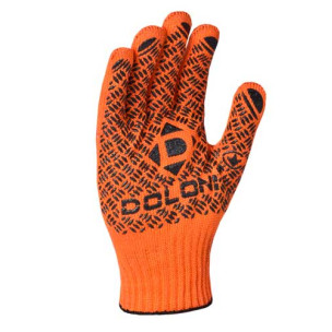 Рабочие перчатки DOLONI 4470 трикотажные оранжевые с 2-х сторон пвх Универсал PROFI 10 класс